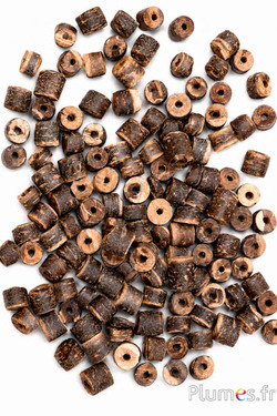 Perlen aus Kokosnuss - Ø 3 mm - natürliche Schokoladenfarbe